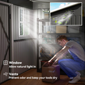 8.5' x 6' Galvanised Steel Outdoor Storage Shed, Garden Shed with Window – view 4