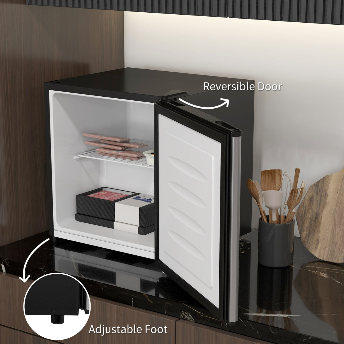 1.1 Cu. Ft. Mini Freezer, Compact Upright Freezer with Reversible Door, Removable Shelf – view 33
