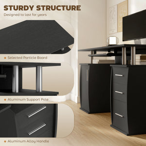 47" Computer Desk with Keyboard Tray and Storage Drawers – view 4