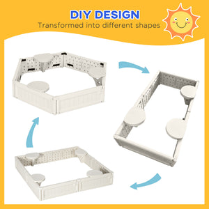 Kids Outdoor Sandbox with Canopy, Bottom Fabric Liner, Brown – view 10