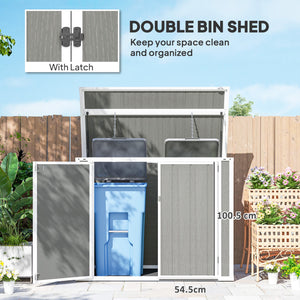 41 Cu. Ft. Outdoor Storage Shed, Outdoor Horizontal Trash Can Storage with Chain Lid, Lockable Storage Box – view 6
