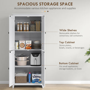 72" Freestanding Storage Cabinet, Kitchen Pantry Cabinet with Doors and Shelves for Dining Room, Natural – view 31