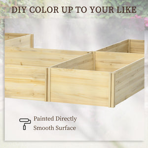 DIY 5-box Garden Planter with Open Bottom for Outdoor Plants, Vegetables, Flowers, Herbs, Brown – view 11