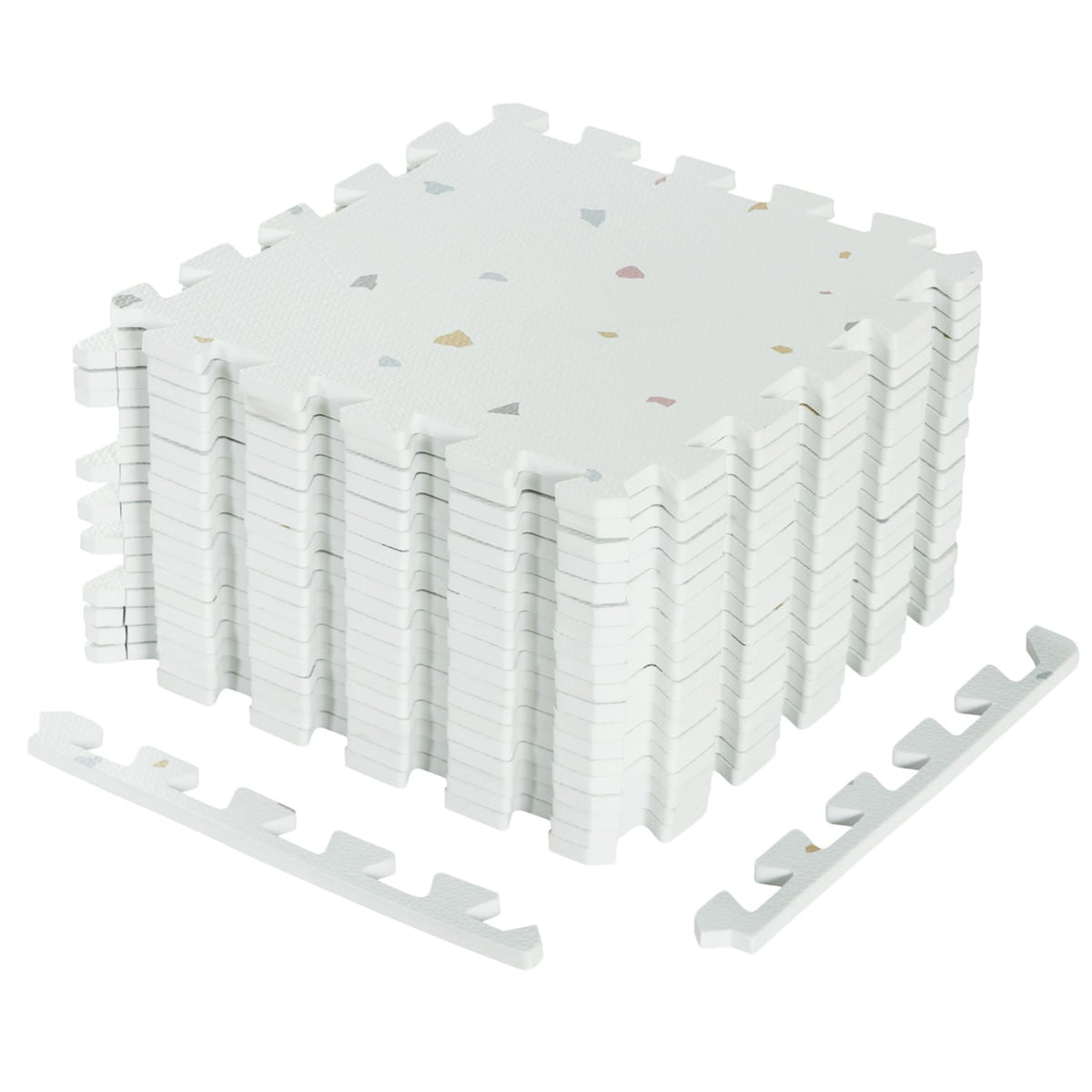 EVA Interlocking Foam Floor Tiles for Floor and Joint Protection-Light Gray