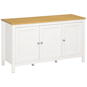 Sideboard, Buffet Cabinet with Doors and Adjustable Shelves for Living Room, Entryway, Black and Natural