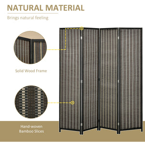 4 Panel Room Divider, 6 Ft Tall Indoor Portable Folding Privacy Screens – view 6