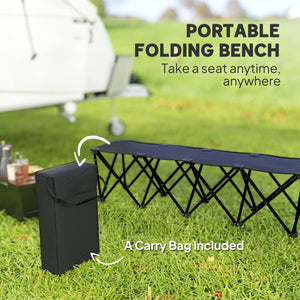 Portable 4-Seater Folding Camping Chair, Team Bench Chair with Carry Bag for Soccer Football Team, No Assembly
