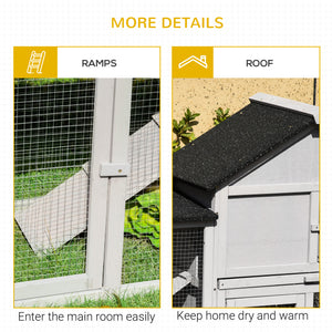 Large Rabbit Hutch Wood Bunny Cage Outdoor Guinea Pig House with Double Runs Slide Out Tray Ramps – view 13