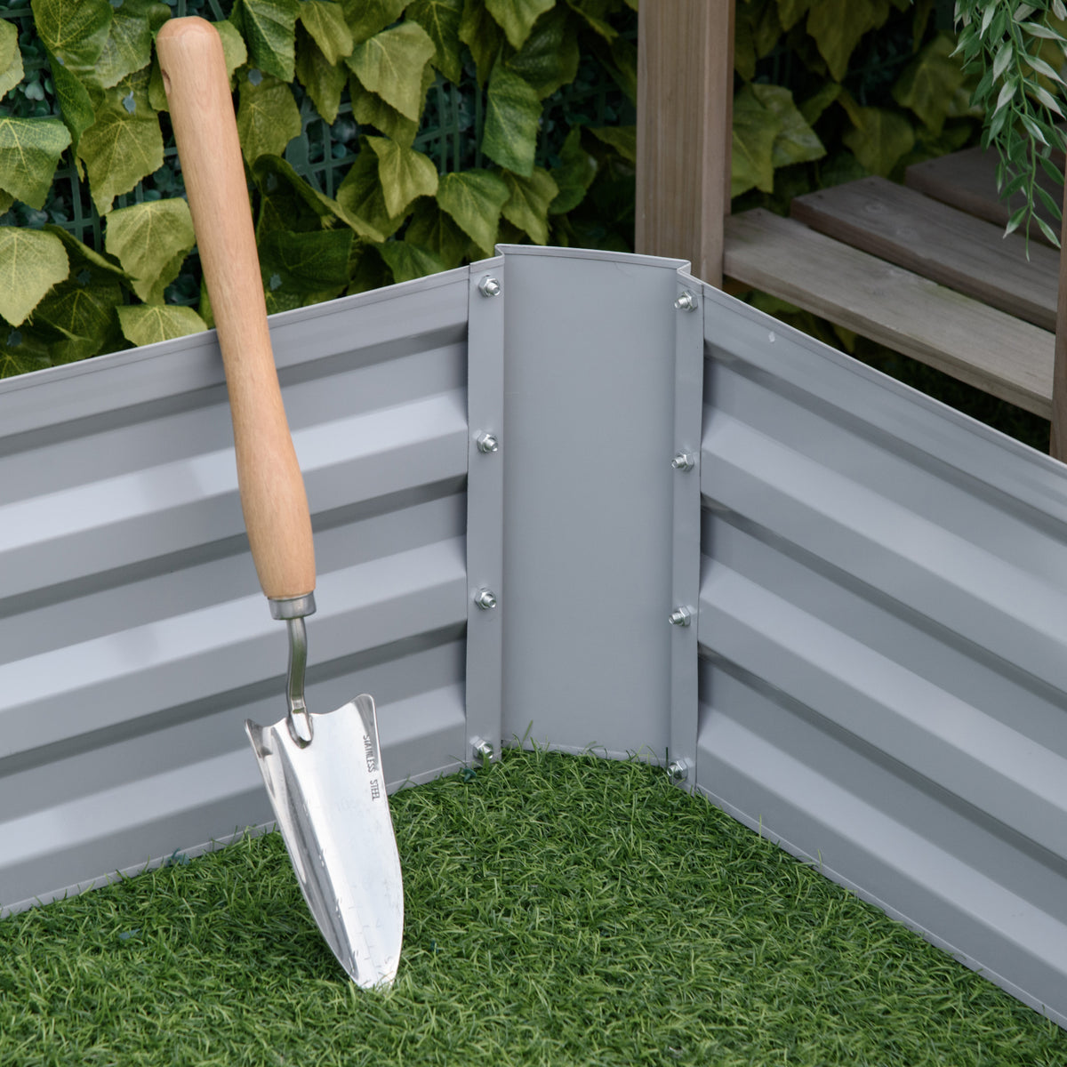 39" x 39" x 12" Set of 2 Raised Garden Bed, Elevated Planter Box with Galvanized Steel Frame for Growing – view 14