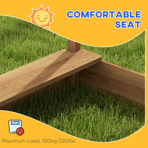 Outdoor Wooden Sandbox with Cover for 3-7 Years Old, Backyard, Brown – view 6