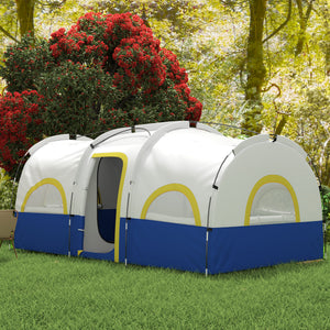 4 Person Camping Tent, 3 Room Cabin Tent, 3000mm Waterproof and UPF30+ with Sewn in Groundsheet and Carry – view 7