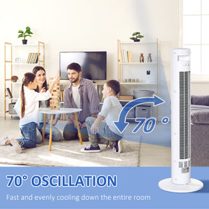 Freestanding Tower Fan Cooling for Home Bedroom with 3 Speed, 12h Timer, Oscillating, LED Sensor Panel – view 11