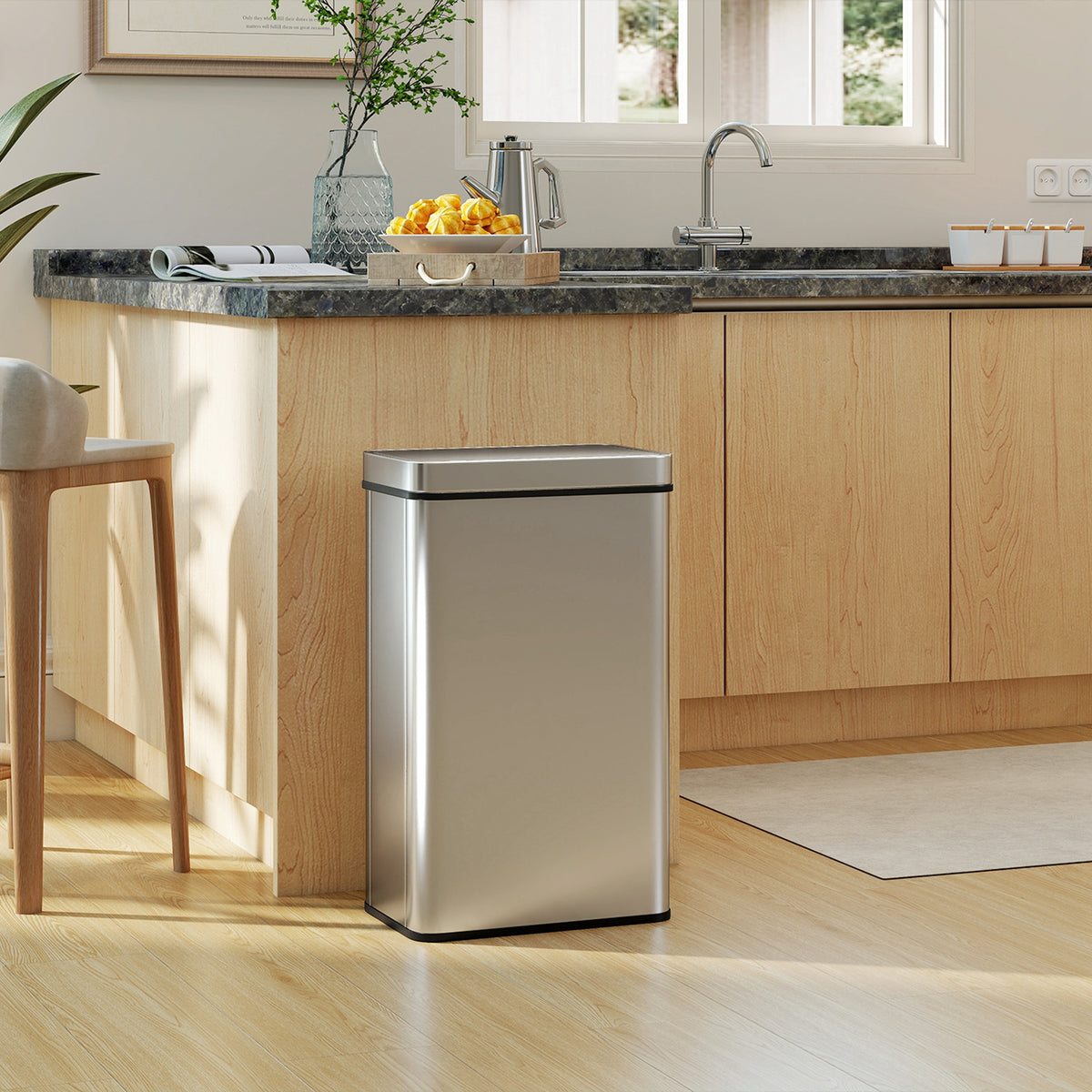 13.2 Gallon Sensor Can, Automatic Garbage Can with Soft-Close Lid, Fingerprint-Proof Stainless Steel, Silver – view 14