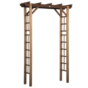 85" Wooden Outdoor Garden Arbour, Garden Arch Trellis for Climbing Vines  for Wedding and Ceremony -
