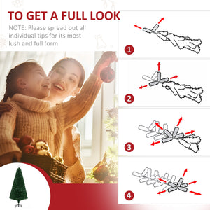6FT Pre-lit LED Artificial Christmas Tree Scattered Holiday Décor with Stand, Green