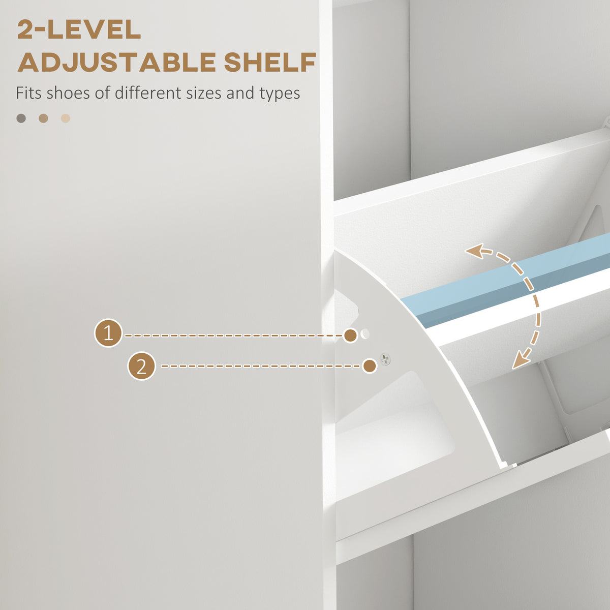 Slim Shoe Cabinet with 3 Flip Drawers and Adjustable Shelves, Narrow Shoe Cabinet for 15 Pairs of Shoes – view 11