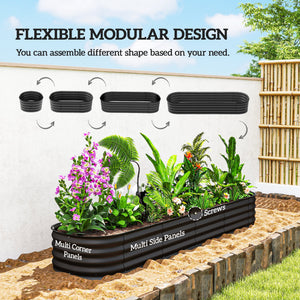 4.9 x 2 x 1ft Galvanized Raised Garden Bed Kit, Metal Planter Box with Safety Edging, Black – view 38