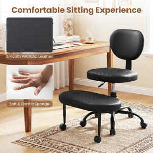 Ergonomic Cross Legged Office Chair with Height-Adjustable Seat - Black view 8