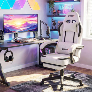 Ergonomic Video Game Chair with Headrest for Home Office-Gray view 3