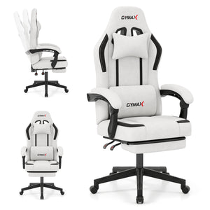 Ergonomic Video Game Chair with Headrest for Home Office-Gray view 4