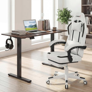 Ergonomic Video Game Chair with Headrest for Home Office-Gray view 7
