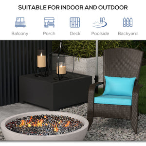 Patio Wicker Adirondack Chair, Outdoor Rattan Muskoka Chair with Cushions for Patio, Garden, Backyard, Cream