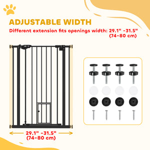 41" Easy Open Indoor Dog Gates for Doorways, House, Stair - Black – view 3