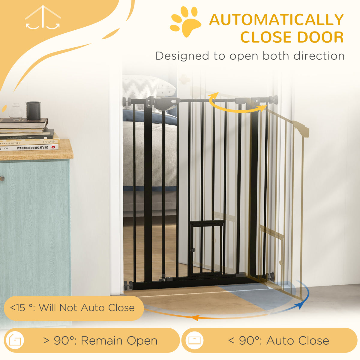 36" Easy Open Indoor Dog Gates for Doorways, House, Stair - White – view 11