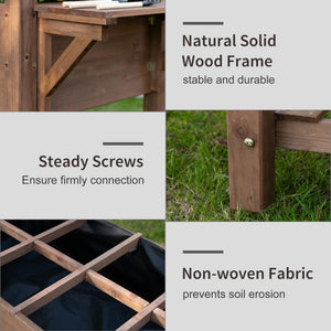 Raised Garden Bed with 8 Grids and Storage Shelf, Elevated Planter Box with Legs – view 5