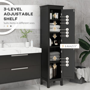 Tall Bathroom Cabinet, Freestanding Storage Organizer with Adjustable Shelves and Cupboards – view 4
