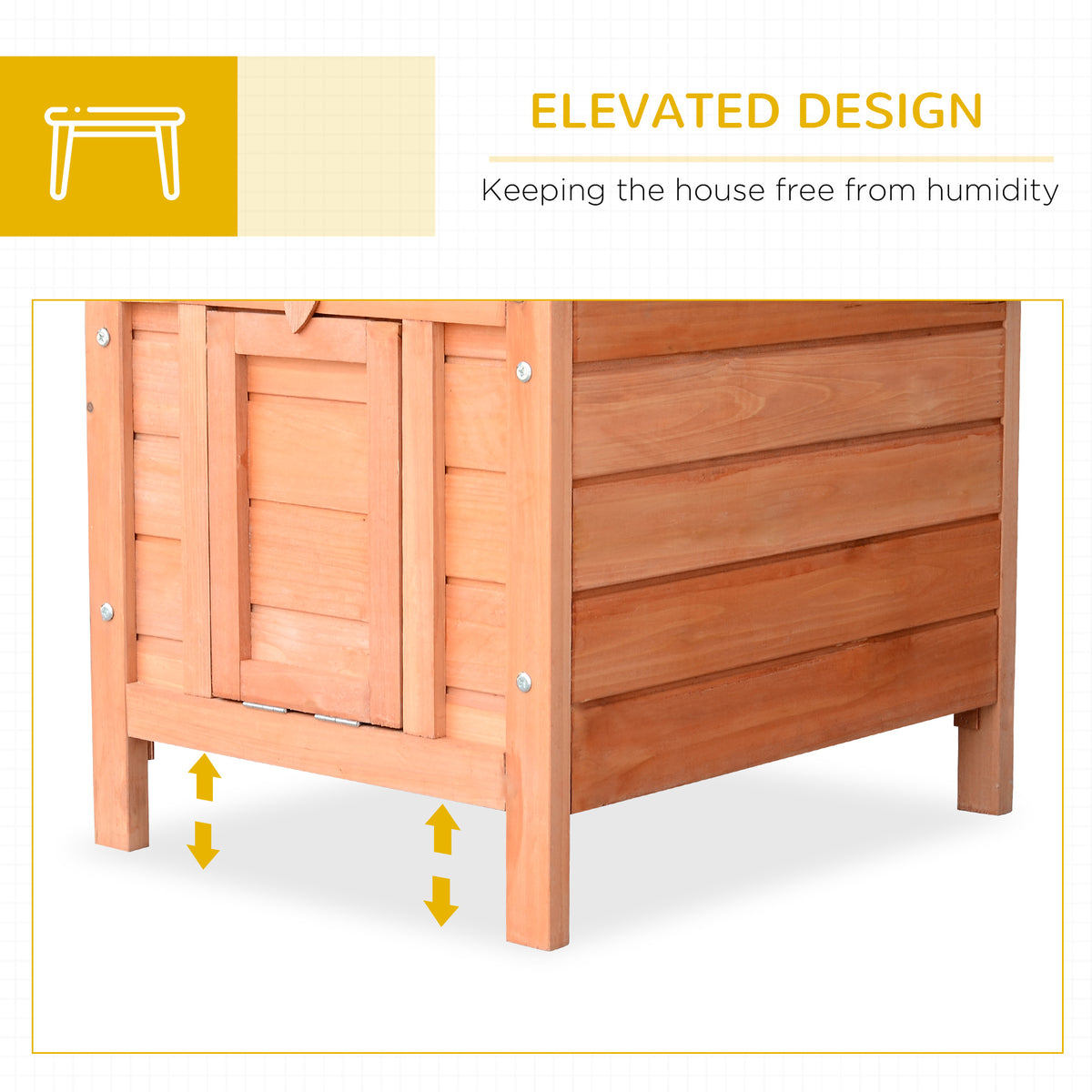 Wooden Rabbit Hutch, Bunny Cage with Waterproof & Openable Asphalt Roof, Outdoor Cat House Guinea Pig Cage Duck Shelter, Indoor Outdoor Use, 20" x 16.5" x 17", Orange