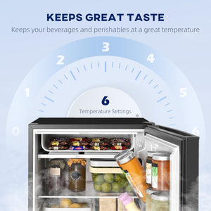 4.5 Cu Ft Mini Fridge with Freezer, Wheels, Single Door Refrigerator, Adjustable Thermostat – view 5