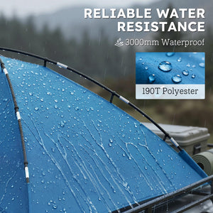 Car Awning Camping Tailgate Tent for SUV, 3000mm Waterproof Car Side Awning with Carry Bag, Light Blue