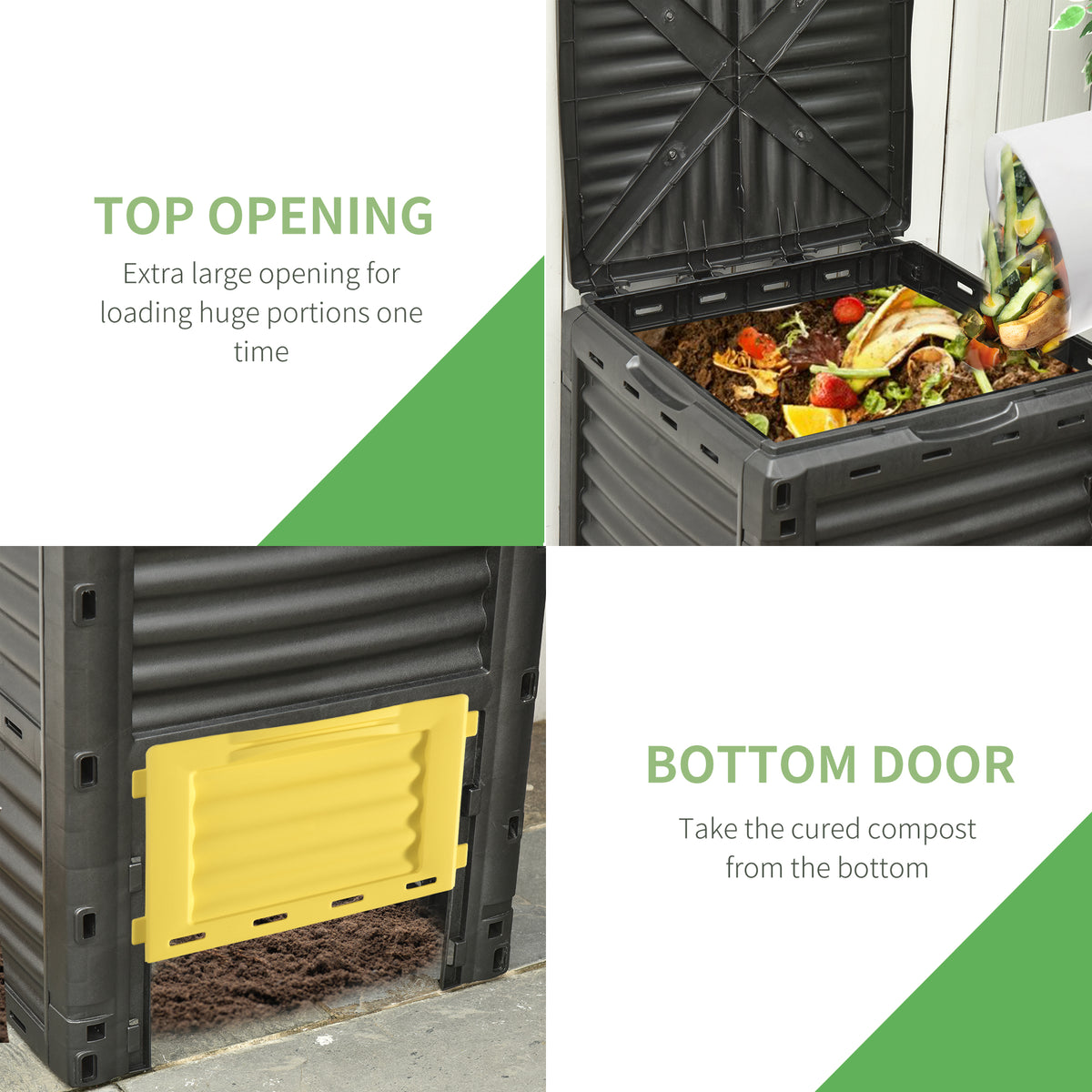 Garden Compost Bin Large Outdoor Compost Container 80 Gallon Fast Creation of Fertile Soil Aerating Compost – view 17