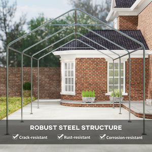 Carport, 10 x 20 ft Portable Garage with 2 Roll-Up Doors and Removable Sidewalls for Car, Truck, Boat – view 8