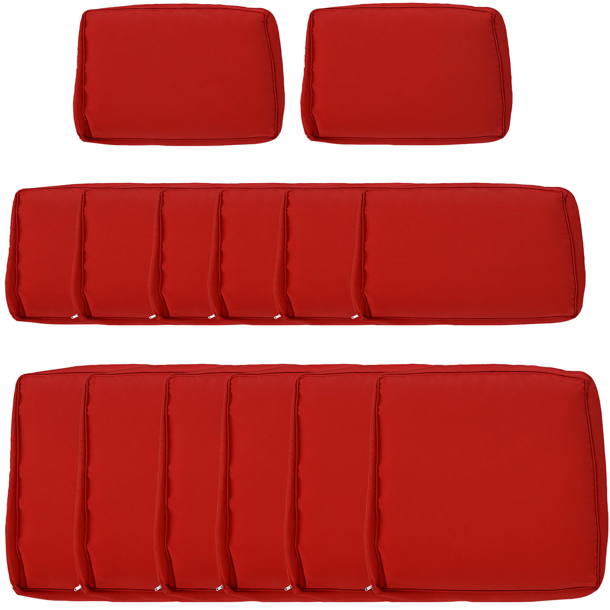 Outdoor 14pc Patio Rattan Sofa Set Cushion Polyester Cover Replacement Set - No Cushion Included Beige – view 7