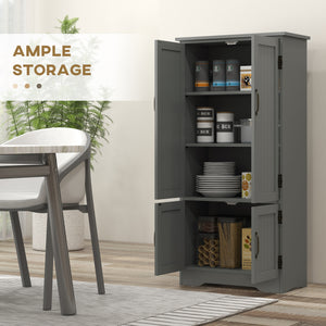 48" 4-Door Storage Cabinet Multi-Storey Large Space Pantry with Adjustable Shelves Black – view 10