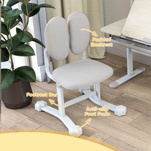 Qaba Kids Desk and Chair Set with Tilting Desktop, Adjustable Height, Drawer and Shelves for Boys Girls Ages 3-12