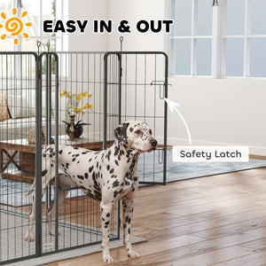 16 Panels Dog Playpen with Straps, Portable & DIY, for Small Dogs, for Yard, RV, Camping, Garden, 24" Height