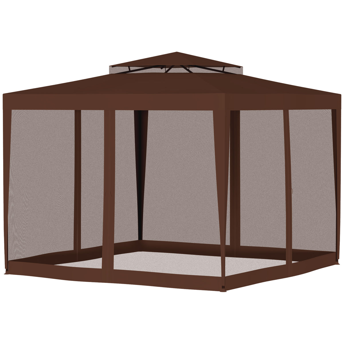 10' x 10' Outdoor Canopy Tent Party Tent with Mesh Netting and Double Tier Roof for Backyard, Garden – view 20