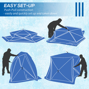 4 Person Insulated Ice Fishing Shelter, Pop-Up Portable Ice Fishing Tent with Carry Bag and Two Doors for – view 10