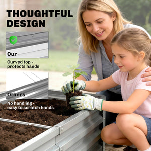 Galvanized Raised Garden Bed, Outdoor Planter Box for Vegetables, Flowers, Herbs, 4' x 2' x 1', Silver