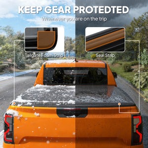 6.5'' Soft Tri-Fold Truck Bed Tonneau Cover for 6.4 ft Bed, Truck Bed Cover with Seal Strip, Black – view 26