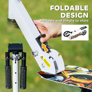 Qaba Kick Scooter for Kids Ages 6-12 with Adjustable Height, Rear-Fender Brake, 200mm Big Wheel, Foldable Design