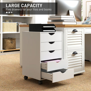 File Cabinet with 5 Drawer Wheels, 15.7" x 15.7" x 26.4", Black – view 10