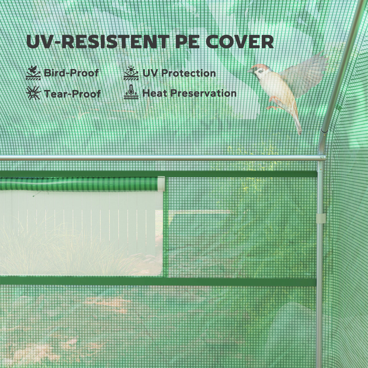 Walk-in Tunnel Greenhouse with Galvanized Steel Frame, Doors & Windows, Wind Resistant – view 4