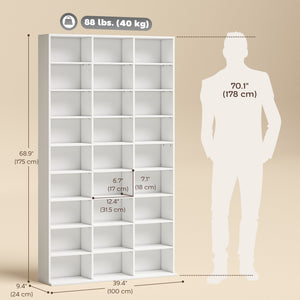 Media Storage Cabinet, 9-Tier DVD Shelf with 21 Adjustable Shelves, Holds 835 CDs – view 9