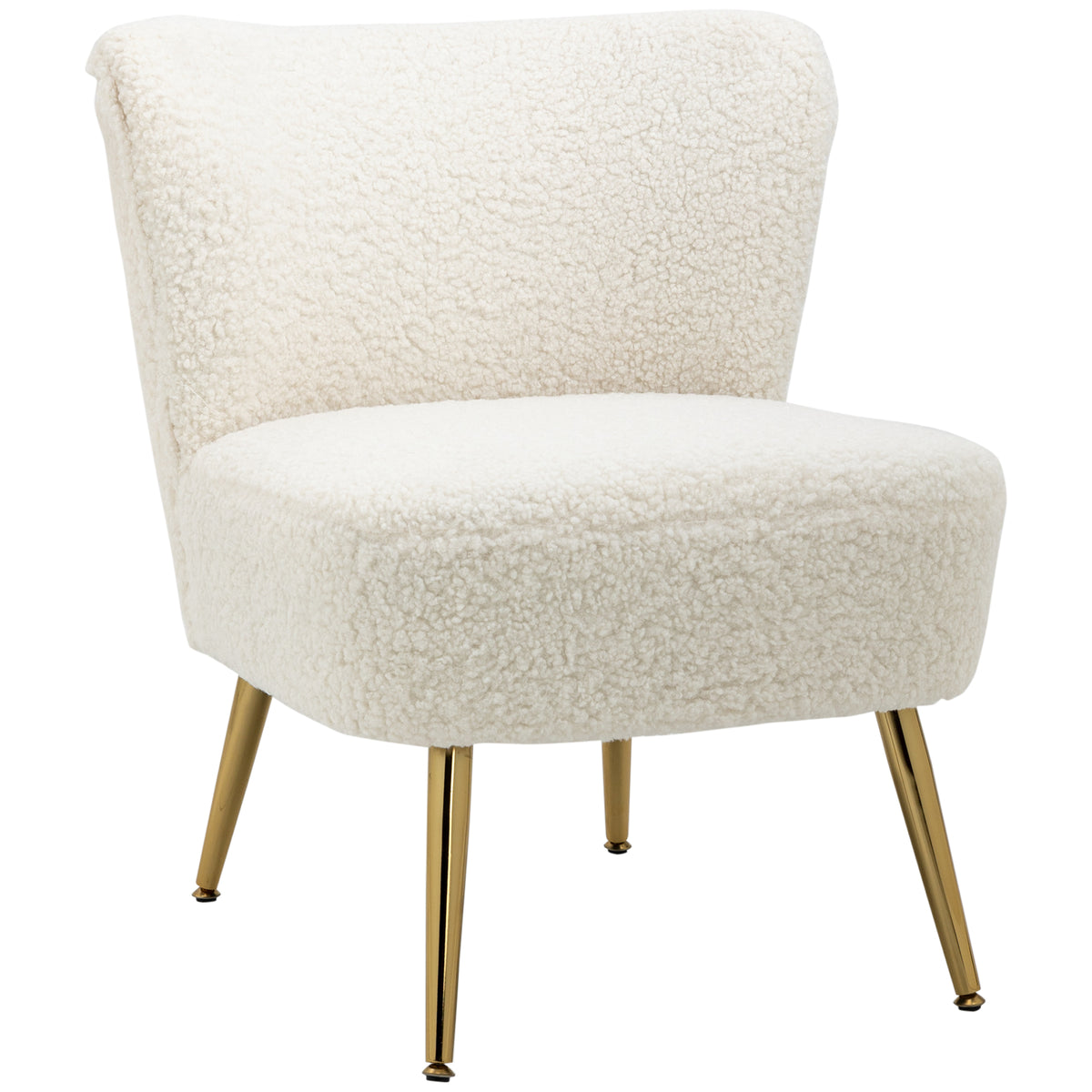 Lounge Chair for Bedroom Living Room Chair with Soft Upholstery and Gold Legs Pink – view 8