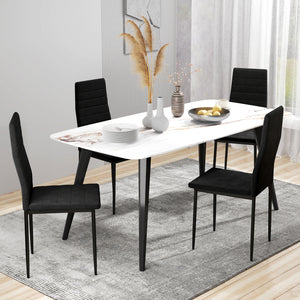 Modern Dining Chairs, Set of 4, High Back Upholstery and Metal Legs for the Living Room, Kitchen, Home Office, Black