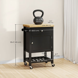 Kitchen Cart on Wheels, Rolling Kitchen Island Cart with Wood Top, Towel Rack – view 9
